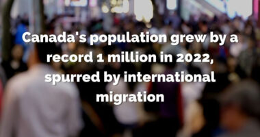 Canada’s Population Grew By Record 1 Million In 2022, Spurred By International Migration